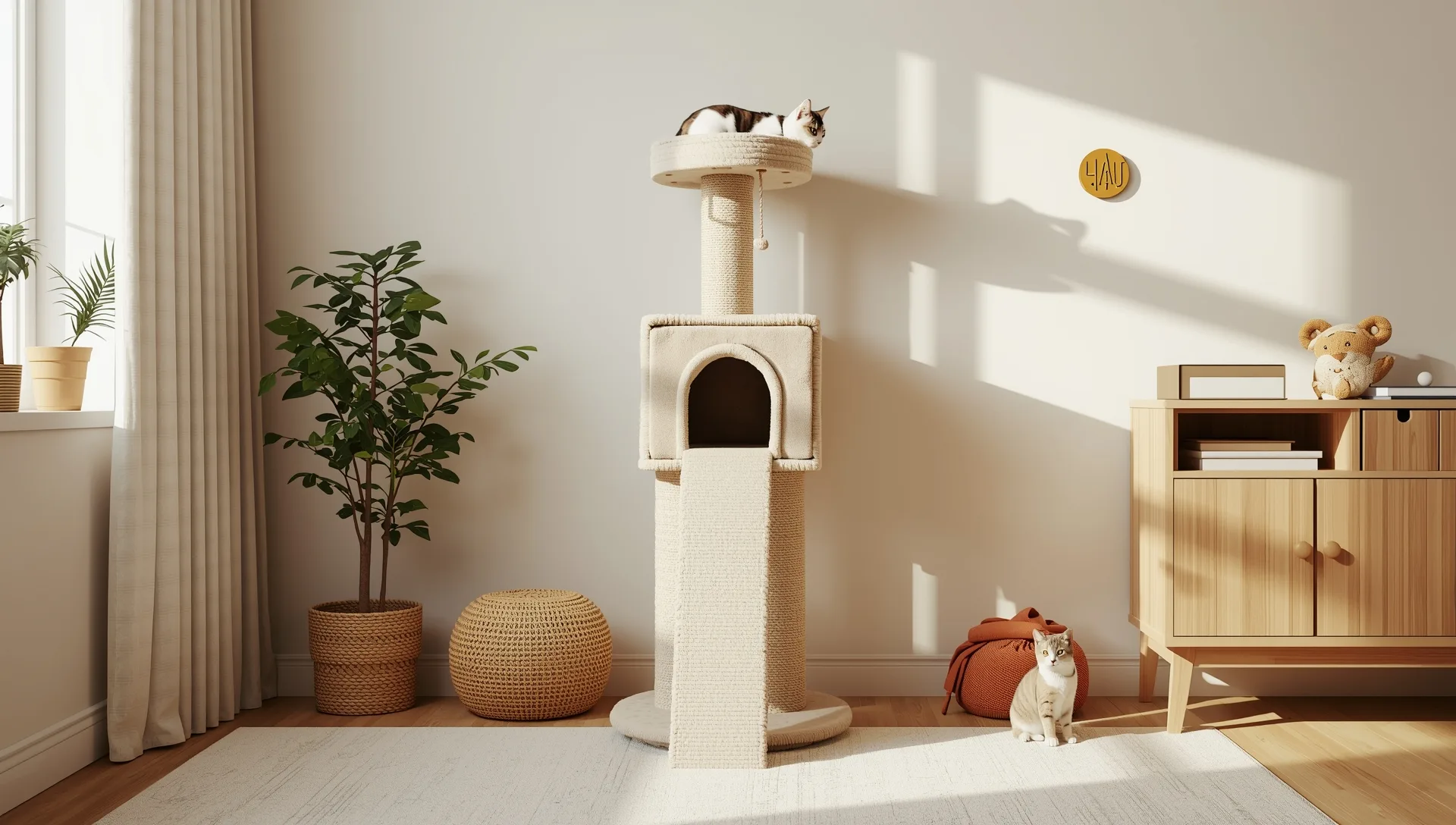 The Foothill stair-stepped cat tree in a cozy room